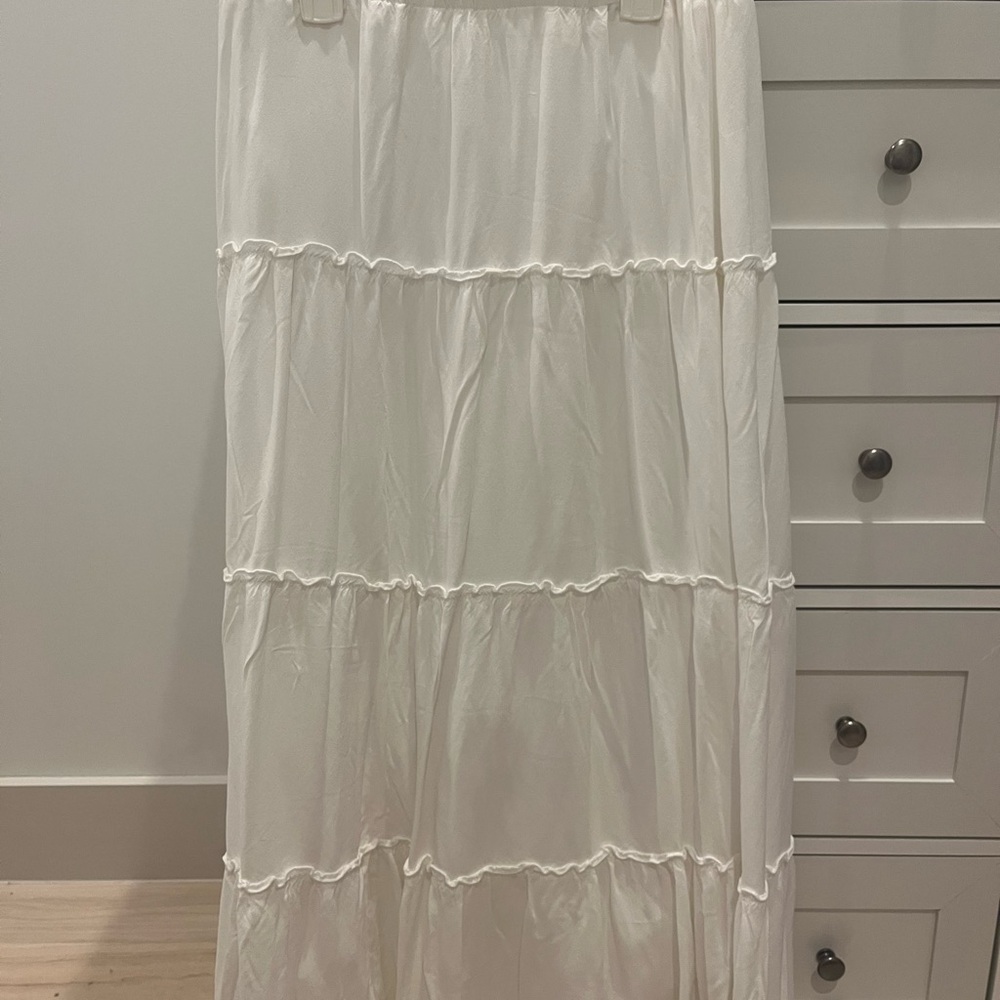 PacSun White Maxi Tiered Skirt